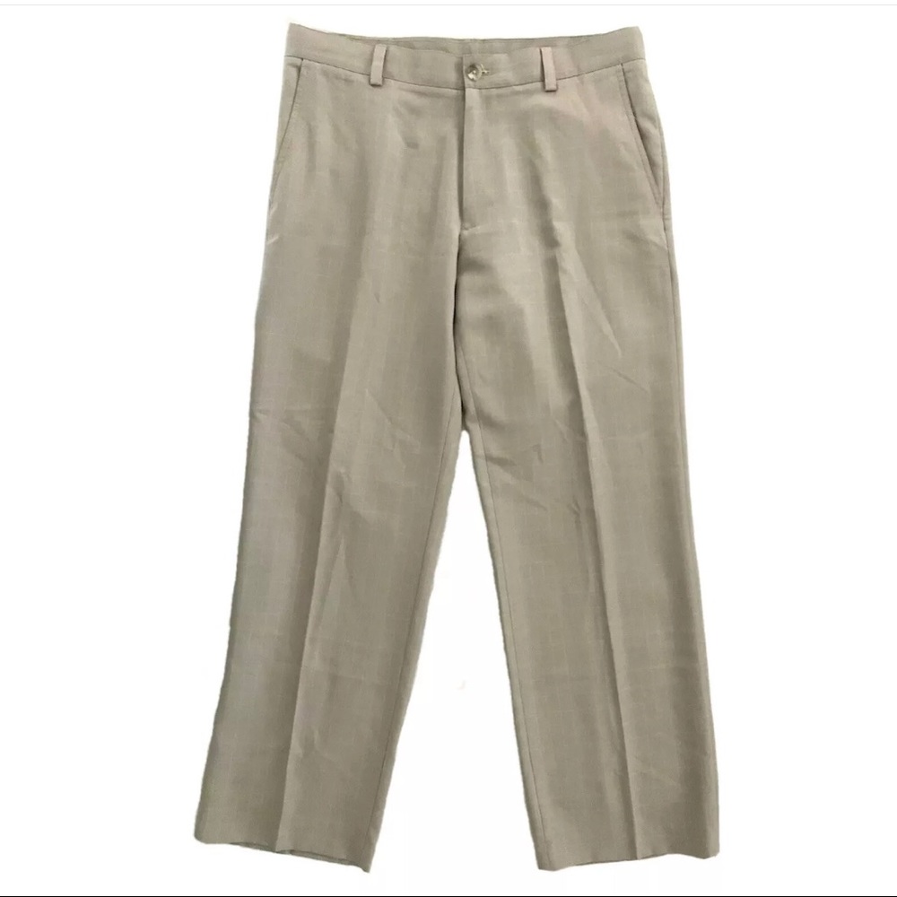Izod Golf Mens Pants Size 33 x 30 Beige Plaid